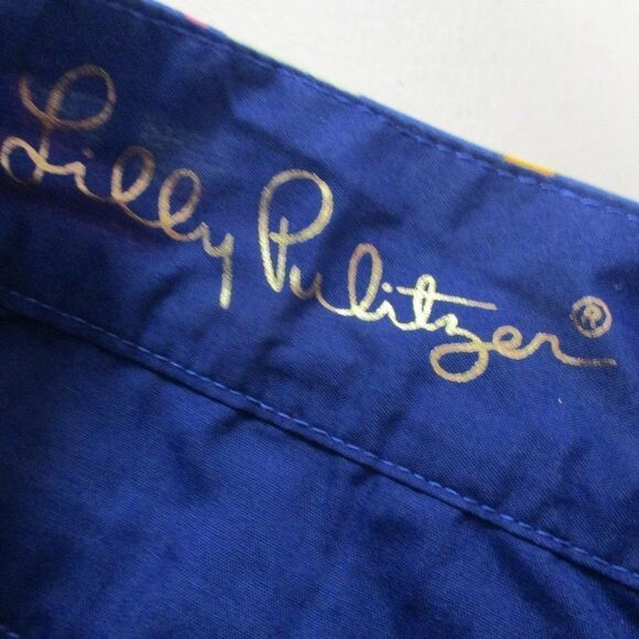 Lilly Pulitzer Blue Neon Pink Callahan Shorts 00 - Picture 6 of 6